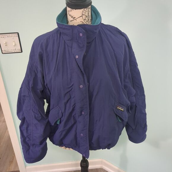 Vintage 80s 90s Patagonia Jacket Made In USA Blue Women’s small - Picture 1 of 6